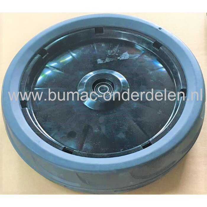 Aandrijfwiel 300 mm Ø voor Stiga, Mountfield, Alpina, Castelgarden Grasmaaiers, XSP50BS, XSP55BS, XSP52MB, Excel 50S, BT6548TBPRO, Excel 55SQ, OEK Profi, Plus5312, Turbo Excel 55 series, Turbo Excel 50S, Turbo X350S, Turbo X355S, Gelagerd Wiel met Tandwi