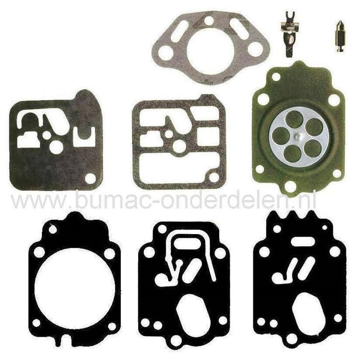 Membraanset voor Tillotson Carburateur op onder andere Stihl 034 en 038 Kettingzaag, Motorzaag, Membraan Reparatie set voor Tillotsen Carburateur HK-14A, HK-14B, HK-14C, HK-14D, HK-29B, HK-42A, HK-43A, HK-43B