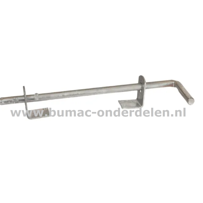 Grondgrendel 400 mm Verzinkt Voor Poorten, Deuren en Hekwerken Grondgrendel is een schuifmechanisme om een deur/poort te vergrendelen Door de brede pen aan de grendel is de schuif gemakkelijk voor grote deuren/poorten af te sluiten De schuif bestaat uit e