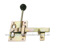 Tuinheksluiting 100x80mm Verzinkt  Voor Poorten, Deuren en Hekwerken Hekafsluiting is een schuifmechanisme om een deur, poort of hek te vergrendelen Door de sluiting kan je gemakkelijk de deur openen en vergrendelen De schuif bestaat uit een vierkante pen
