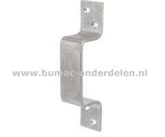 Deurboomsteun gesloten 225x45 mm Verzinkt De deurboomsteun wordt toegepast bij het barricaderen van een dubbele tuinpoort, dubbele deur Dit gebeurd door twee deurboomsteunen aan verschillende deuren te monteren en er een balk doorheen te steken Hierdoor s