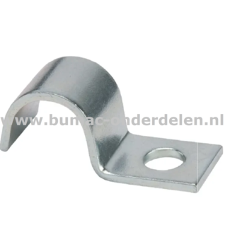 Buisklem Ø 6 mm 20x10 mm Verzinkt Deze klemmen worden onder ander gebruikt voor het klemmen van Buizen, PVC buizen, Leidingen, Slangen, Kabels met een diameter van 6 mm Buisklem, Klem, Clip, Beugel, Buisbeugel, Buizen, PVC, Koper, IJzer, Slangen, Kabels