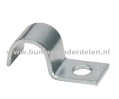 Buisklem Ø 8 mm 22x10 mm Verzinkt Deze klemmen worden onder ander gebruikt voor het klemmen van Buizen, PVC buizen, Leidingen, Slangen, Kabels met een diameter van 8 mm Buisklem, Klem, Clip, Beugel, Buisbeugel, Buizen, PVC, Koper, IJzer, Slangen, Kabels -