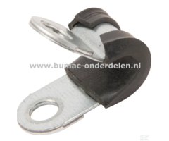 Leidingklem 8 mm Verzinkt Deze klemmen worden onder ander gebruikt voor het klemmen van Buizen, PVC buizen, Leidingen, Slangen, Kabels met een diameter van 8 mm Door de rubberen inleg zorgt de klem voor trilling demping en functioneert als bescherming voo
