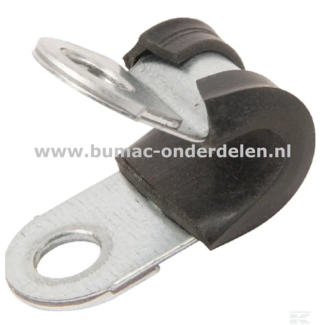 Leidingklem 8 mm Verzinkt Deze klemmen worden onder ander gebruikt voor het klemmen van Buizen, PVC buizen, Leidingen, Slangen, Kabels met een diameter van 8 mm Door de rubberen inleg zorgt de klem voor trilling demping en functioneert als bescherming voo