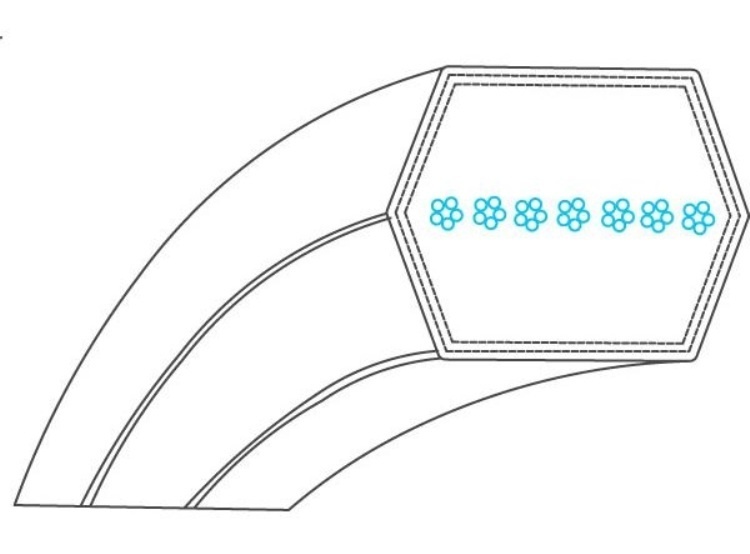 Zeskantsnaar AA115 voor aandrijving van de Maaimessen/ het Maaidek van Stihl, Viking MT6127.0ZL, MT 6127.0 ZL, Aandrijfriem onderdeel