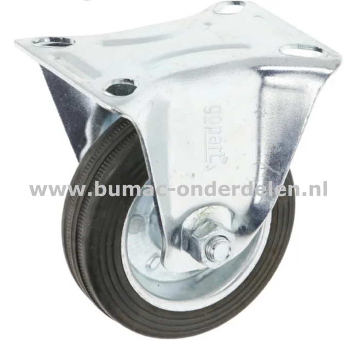 Bokwiel 125 mm met  stalenrollager Een Bokwiel is een wiel dat bewegingen naar voren en achter kan uitvoeren De Bokwielen hebben een massieve zwarte rubberband De wielkern is gemaakt van geperst plaatstaal en voorzien van een stalen rollager  Bokwiel, Wie