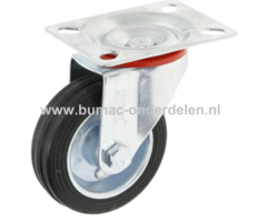 Zwenkwiel 200 mm met Stalenrollager Een Zwenkwiel is een wiel dat bewegingen naar alle kanten kan uitvoeren De Zwenkwielen hebben een massieve zwarte rubberband De wielkern is gemaakt van geperst plaatstaal en voorzien van een stalen rollager Bokwiel, Wie