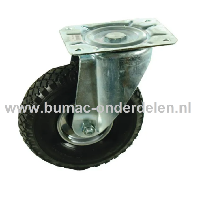 Zwenkwiel 260 mm met Luchtband 2-laags Een Zwenkwiel is een wiel dat bewegingen naar alle kanten kan uitvoeren De Zwenkwielen hebben een 2 laags Luchtband De wielkern is gemaakt van geperst plaatstaal en voorzien van een stalen rollager Bokwiel, Wie