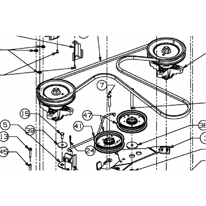 V Snaar Maaidek 105 en 107 Cm Zijuituitworp - Mulch bij MTD - Toro - Wolf - Cubcadet - Bolens - Yardman Zitmaaiers - Maaidekaandrijving - P160HG, HG7175