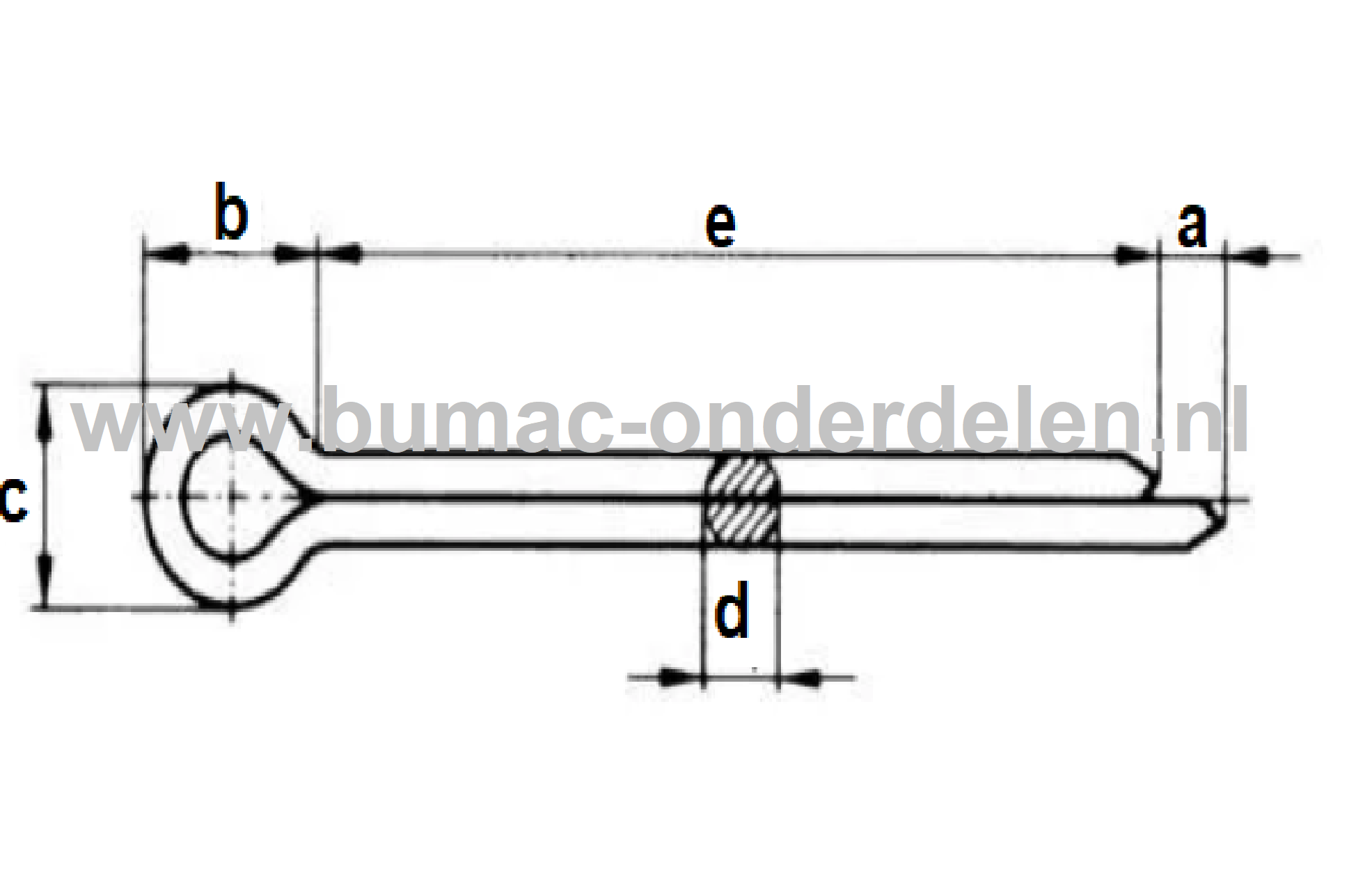 Splitpen 2x40 mm Een splitpen is een stalen pen wat bestaat uit een knop en twee parallelle staven die loodrecht op de knop staan voor Aanhanger, Kunstmeststrooier,  Beluchter, Ontmosser, Grasveger, Tuinwals, Zitmaaier, Frontmaaier, Tuintrekker, Skelte  -
