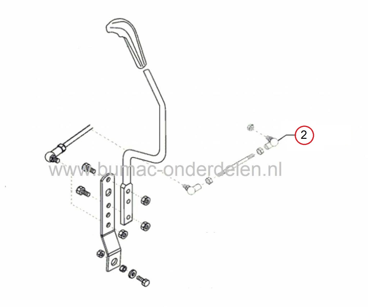 Kniegewricht voor Alko en Brill Zitmaaier - Frontmaaier - Tuintrekker, Stuurkogel, T13-85HD, T13-92 LUX - T13-102HD, T15-102HD, T15-102 Marina, T16-102, T17-102HD, T18-102, T18-102HD, T20-102HD