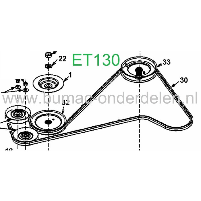 Zeskantsnaar AA93 voor Maaidekaandrijving MTD - Wolf - Bolens - Cub Cadet - White - Yardman, Zitmaaier - Frontmaaier - Tuintrekker Eurotrac 155/102 - 155-102, Eurotrac 155/102 - E165 - ET13 - ET130 - ET160 - TN7145 - RH180 