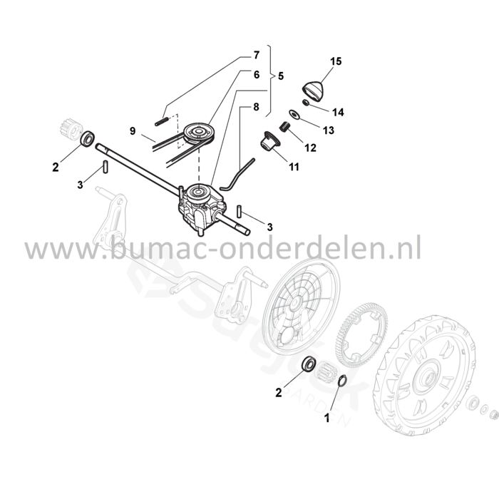 Stang voor het spannen V-snaar Castelgarden, Stiga, Mountfield Grasmaaier, Loopmaaier,  NP534TR35, 420PD, 422PD, 46S, 460PD, 462PD, 4820PDBW, A460WS, AL346S3, Combi 48SQ, Combi 53SQ, FL43, HW510PD, Multimower 485, PRO 48LSK, Turbo 48SB, Turbo 53SE