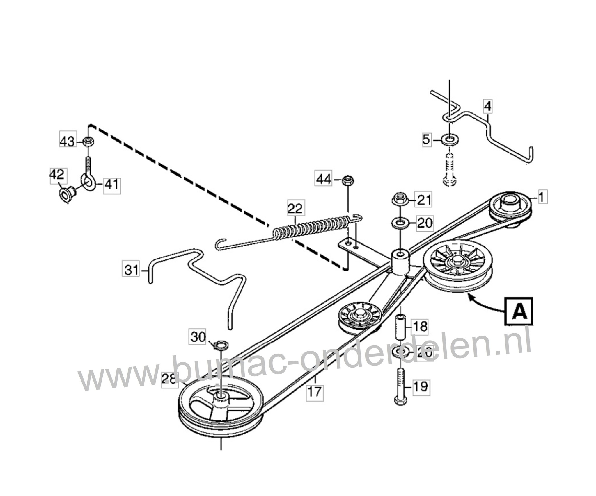 Afstandsbus voor Stiga - Castelgarden - Alpina - Mountfield Frontmaaiers Afstands Bus voor 2105M, 2125M, 2125H, 2135M, 2135H, 4125M, 4135M, 4135H, 4140H, 4155H, XM110, XK140HD, XK160HD, XM110HD, XM130HD, XM160HD, Villa 12 HST, 13 HST, 14 HST, 520 HST, Ele