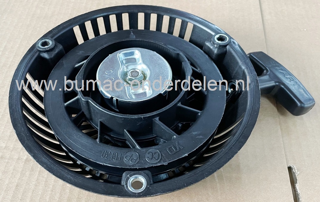 Starter Compleet voor HONDA GP160, GP200, Trilplaten , Generatoren, Kooimaaiers, Tuinfrees, Houtversnipperaar, Waterpompen, Bouwlift, Bobcat, Minikraan,  Aggregaat, Hoogwerker, Cart, Hakselaar, Hogedrukreiniger, Verticuteermachines, Veegmachines,  Kantens