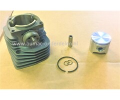 Cilinderset Ø 42 mm voor Husqvarna 343/F/FR/FRM/R, 345FX/FXT/R/RX, Jonsered BC2145, CC2145, FC2145/S/W Bosmaaier, Bermmaaier, Motorzeis, Cylinder Compleet met Zuiger, Zuigerveer, Pistonpen, Borgclips voor Electrolux Trimmer, onderdeel