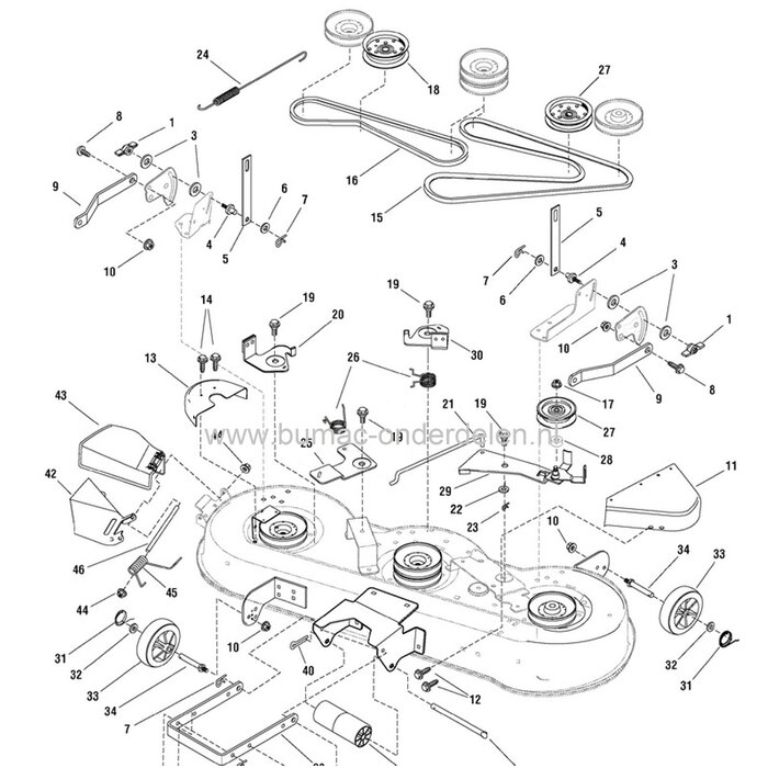 V snaar MURRAY Maaidek Zitmaaiers, Murray - Noma Zitmaaier Mes Aandrijfriem ELT2160, ELT 2160, ELT21460, ELT22460, ELT 21460,  ELT 22460