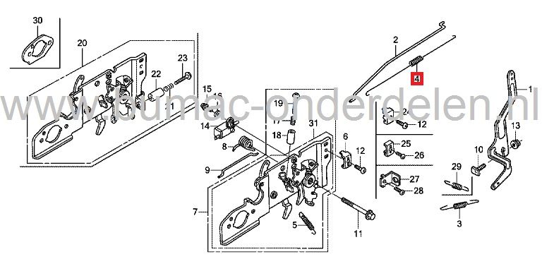 Regulateurveer voor Honda GCV135 - GCV160 - GXV135 en GXV160 Motor op Grasmaaier - Benzinemaaier - Loopmaaier - Cirkelmaaier