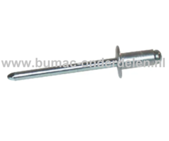 Blindniet 4x10 mm Staal/Staal is een bevestigingsmiddel om twee stukken plaatmateriaal aan elkaar vast te maken De blindklinknagel kan toegepast worden bij delen die maar van een kant toegankelijk zijn De popnagel wordt in het gat van de te verbinden dele