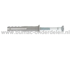 Nagelplug 8 x 60 mm + Schroef voor Baksteen, Beton, Kalkzandsteen, Cellenbeton, Gipsblokken, Natuursteen, Plug Activeert Optimale Werkingsprincipe, Afhankelijk van de Ondergrond,  Snelle Montage, Demontee