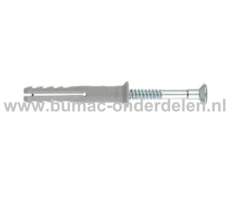 Nagelplug 6x80 mm + Schroef voor Baksteen, Beton, Kalkzandsteen, Cellenbeton, Gipsblokken, Natuursteen, Plug Activeert Optimale Werkingsprincipe, Afhankelijk van de Ondergrond,  Snelle Montage, Schroef De