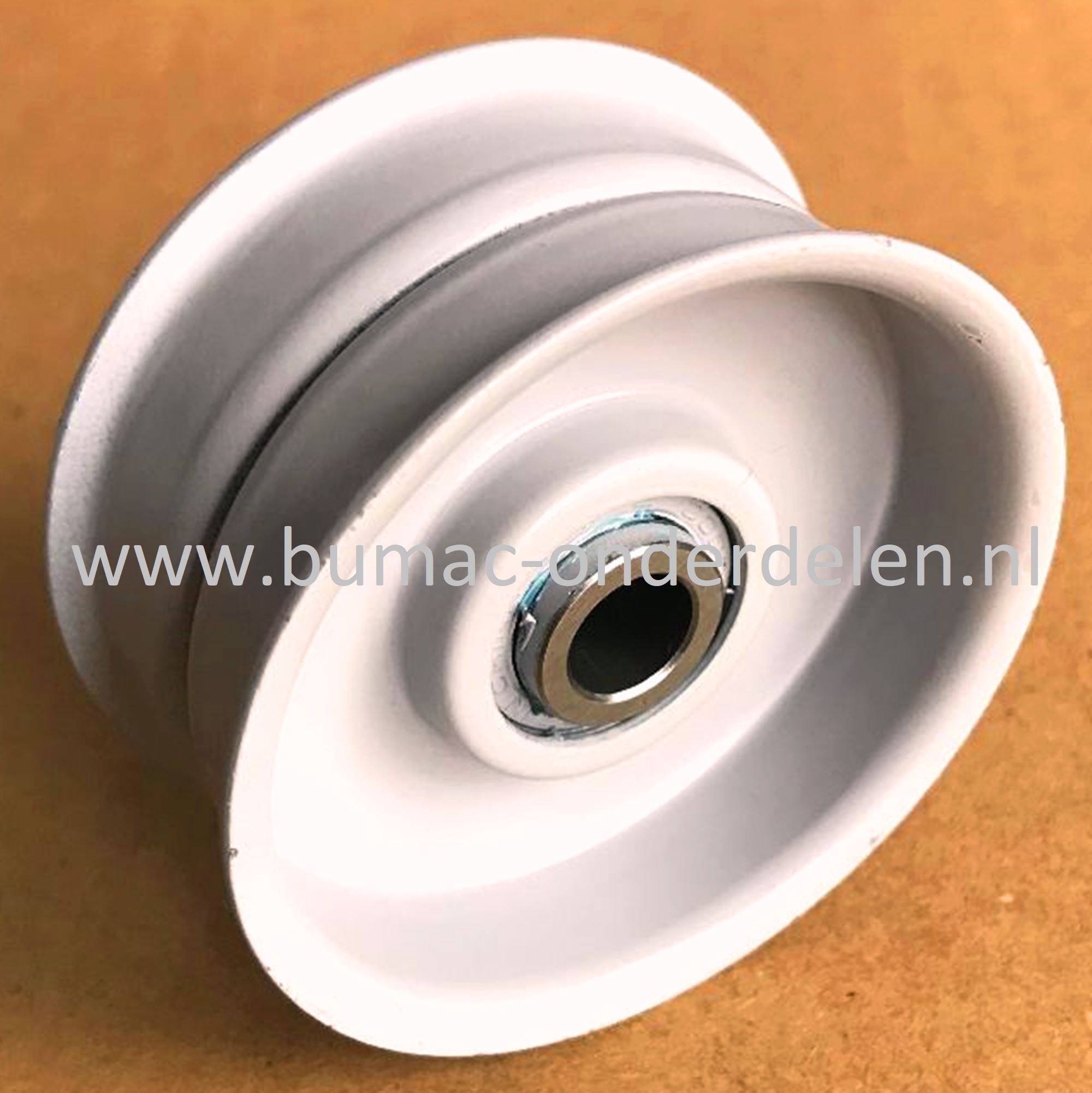 Vlak gelagerde Poelie voor Ayp, Mtd, Simplicity, Murray, Snapper, Ariens, Noma Zitmaaiers, Tuintrekkers, Riemschijf voor Rij Aandrijving en Maaidek - Maaimessen Aandrijving, Drukpoelie, Spanpoelie