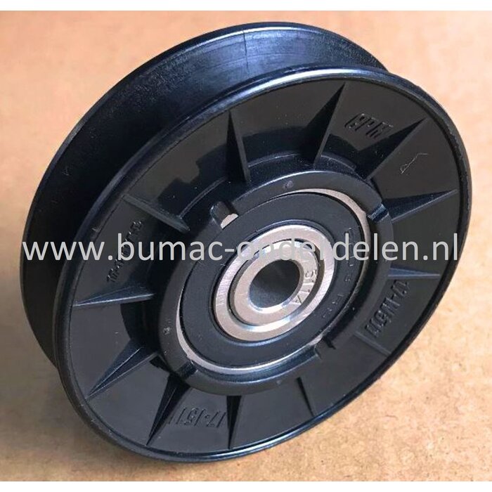 Gelagerde v-snaarpoelie voor Murray, Snapper, Simplicity, Ariens en Noma Zitmaaiers voor Aandrijving van Heritage Tractor 13/40 CODE 144R, Heritage Tractor 15/40 CODE 145R, Heritage Tractor 19/40 CODE 146R, Ride On (40378 x 11) 146S, Ride On (40377 x 11)