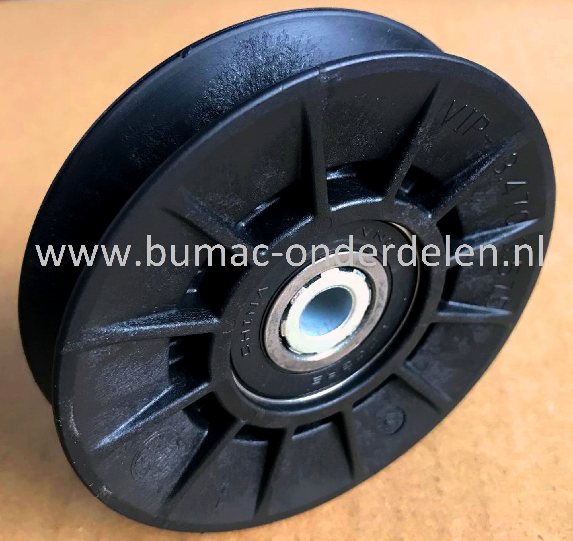 Gelagerde V-snaar poelie van Murray, Snapper, Simplicity BH, ELT, HZ, LT, NHZ, WLT, YZ Zitmaaiers, Tuintrekkers, Riemschijf voor Rij Aandrijving en Maaidek Aandrijving, Drukpoelie, Spanpoelie