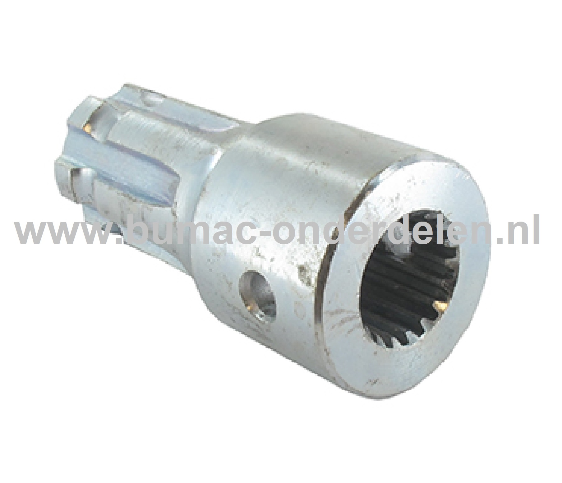 Verloopstuk voor KUBOTA B6000 - MITSUBISHI series MT. 18 tanden/ 6 tanden Vergrendeling met pin Verloopstuk, Verlengstuk, Verlenging Tractoren, Tuintrekkers, Grasmaaiers, Zitmaaiers