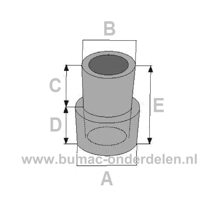 Afstandsbus 13x31,3 mm voor V snaar Poelie Buitendiameter Bus Ø 17 mm Binnendiameter Ø 13 mm Lengte 31,3 mm Buitendiameter flens Ø 20,6 mm Flensdikte 19,2 mm Aandrijfdelen, V Snaren, Poelie, Spanrol, Maaidekken, Rijaandrijving, Zitmaaier, Frontmaaier, Tui