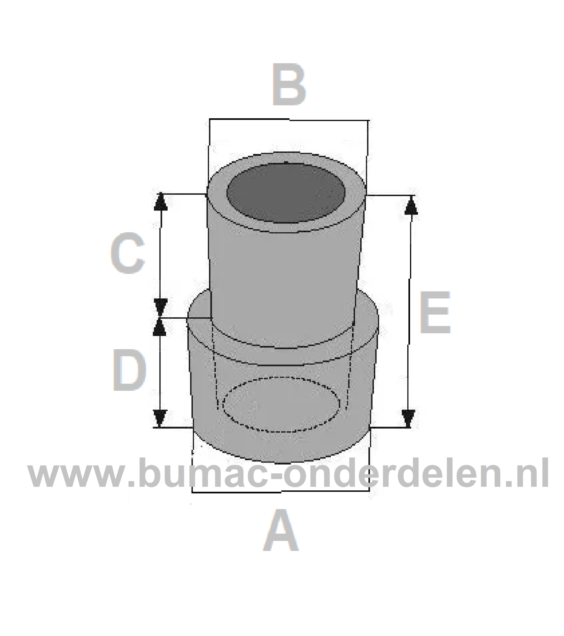 Afstandsbus 13x31,3 mm voor V snaar Poelie Buitendiameter Bus Ø 17 mm Binnendiameter Ø 13 mm Lengte 31,3 mm Buitendiameter flens Ø 20,6 mm Flensdikte 19,2 mm Aandrijfdelen, V Snaren, Poelie, Spanrol, Maaidekken, Rijaandrijving, Zitmaaier, Frontmaaier, Tui
