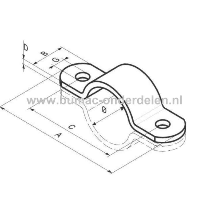 Halve Kapbeugel Ø 33,7 mm - 30x98 mm Deze klemmen worden onder andere gebruikt voor het klemmen van Buizen, PVC Buizen, Leidingen, Slangen, Kabels Klem, Clip, Beugel, Buisbeugel, Buizen, PVC, Koper, IJzer, Slangen, Kabels Leidingen, Bevestiging voor buize