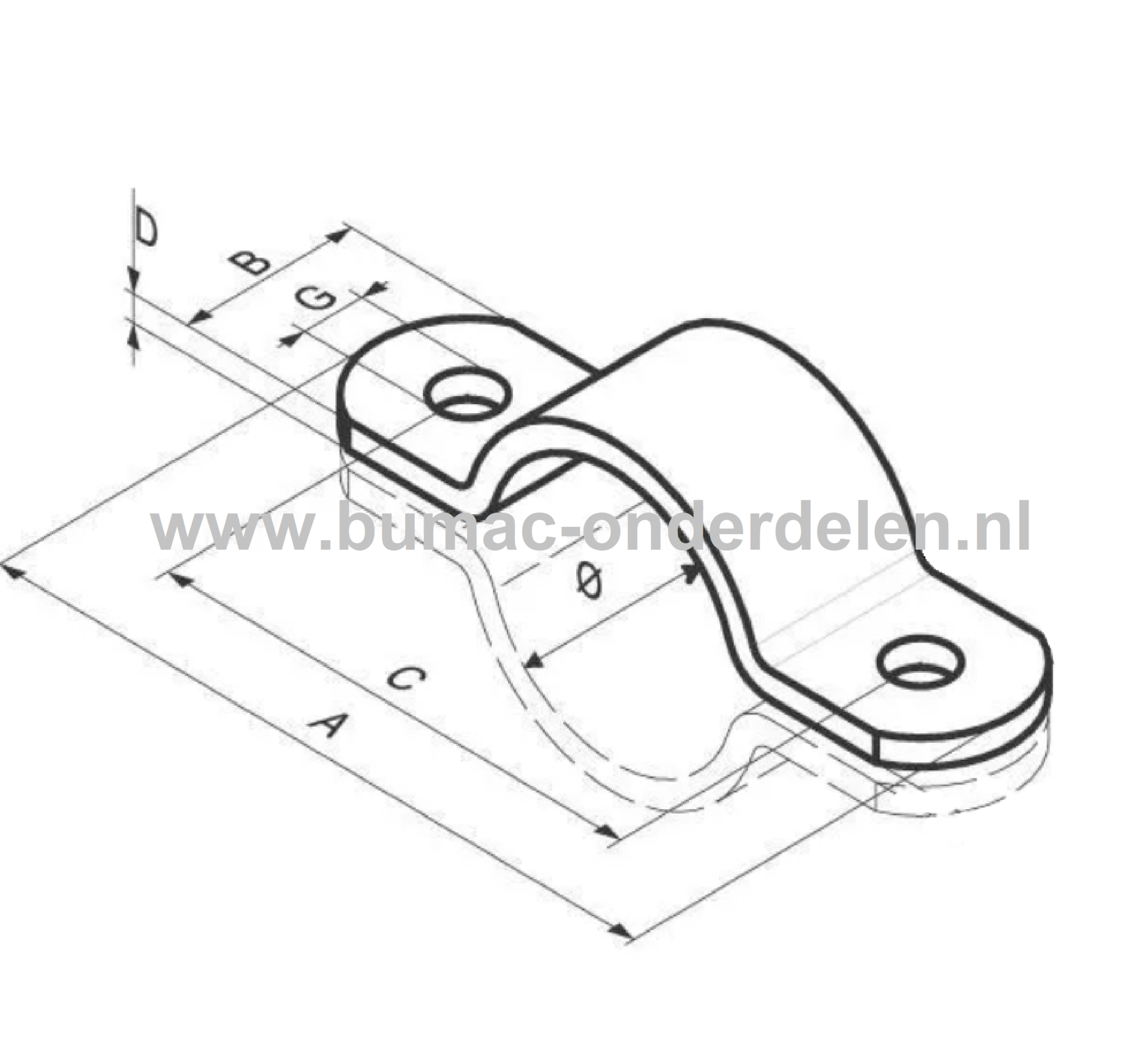 Halve Kapbeugel Ø 21,3 mm - 30x80 mm Deze klemmen worden onder andere gebruikt voor het klemmen van Buizen, PVC Buizen, Leidingen, Slangen, Kabels Klem, Clip, Beugel, Buisbeugel, Buizen, PVC, Koper, IJzer, Slangen, Kabels Leidingen, Bevestiging voor buize