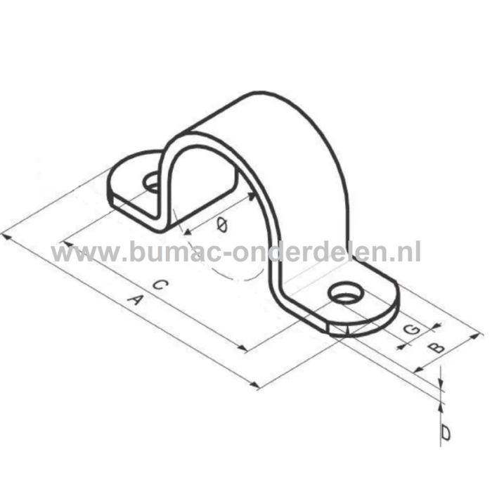 Hele Kapbeugel Ø 33,7 mm - 30x98 mm Deze klemmen worden onder andere gebruikt voor het klemmen van Buizen, PVC Buizen, Leidingen, Slangen, Kabels Klem, Clip, Beugel, Buisbeugel, Buizen, PVC, Koper, IJzer, Slangen, Kabels Leidingen, Bevestiging voor buizen