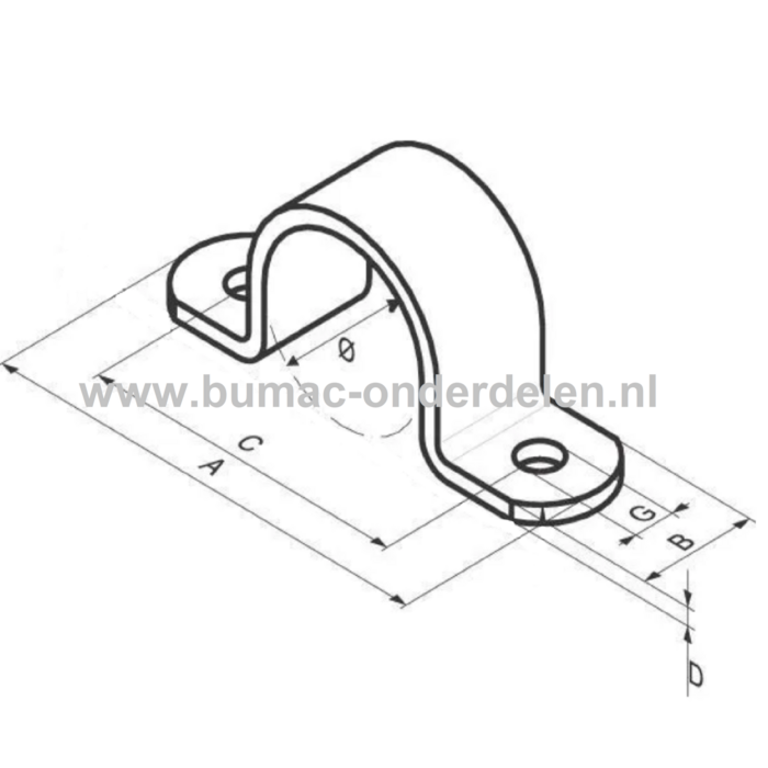 Hele Kapbeugel Ø 21,3mm - 25x80 mm Deze klemmen worden onder andere gebruikt voor het klemmen van Buizen, PVC Buizen, Leidingen, Slangen, Kabels Klem, Clip, Beugel, Buisbeugel, Buizen, PVC, Koper, IJzer, Slangen, Kabels Leidingen, Bevestiging voor buizen,