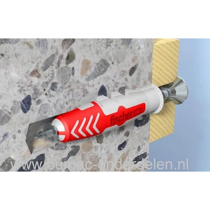 Muurplug 5X25 mm voor Baksteen, Beton, Gipsplaat, Kalkzandsteen, Cellenbeton, Spaanplaat, Gipsblokken, Natuursteen, Plug Activeert Optimale Werkingsprincipe: Spreiden - Vouwen - Knopen, Afhankelijk van de Ondergrond, De vertande anti-rotatievleugels voork