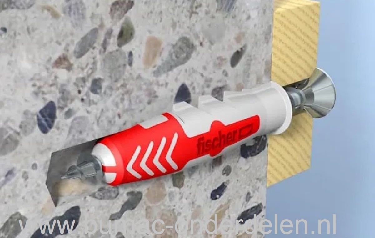 Muurplug 5X25 mm voor Baksteen, Beton, Gipsplaat, Kalkzandsteen, Cellenbeton, Spaanplaat, Gipsblokken, Natuursteen, Plug Activeert Optimale Werkingsprincipe: Spreiden - Vouwen - Knopen, Afhankelijk van de Ondergrond, De vertande anti-rotatievleugels voork