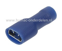 Vlakstekkerhuls Blauw met Vrouwelijke aansluiting Breedte 4,8 x 0,6 mm voor het verbinden van Elektrische draden, Startrelais, Condensator, Contactslot, Schakelaars op Grasmaaiers, Tuintrekkers, Zitmaaiers, Frontmaaiers, Minikraan, Aggregaat, Waterpomp, A