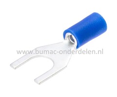 Vorkvlakstekker Blauw M4 voor het verbinden van Elektrische draden, Startrelais, Condensator, Contactslot, Schakelaars op Grasmaaiers, Tuintrekkers, Zitmaaiers, Frontmaaiers, Minikraan, Aggregaat, Waterpomp, Aanhanger, Auto, Cart, Vorkkabelschoen blauw, V