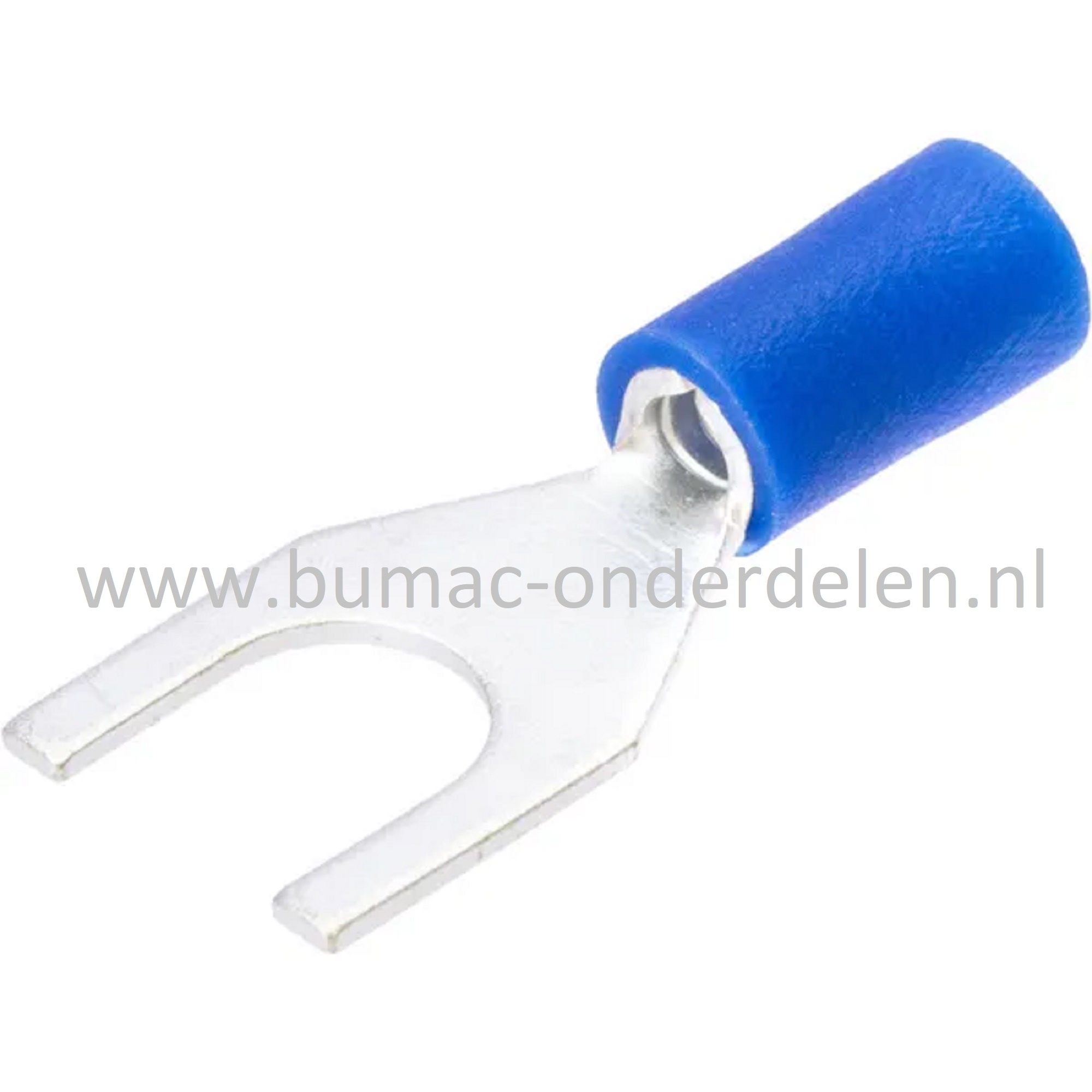 Vorkvlakstekker Blauw M4 voor het verbinden van Elektrische draden, Startrelais, Condensator, Contactslot, Schakelaars op Grasmaaiers, Tuintrekkers, Zitmaaiers, Frontmaaiers, Minikraan, Aggregaat, Waterpomp, Aanhanger, Auto, Cart, Vorkkabelschoen blauw, V