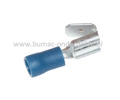 Vlakstekkerhuls blauw met Vrouwelijke én Mannelijke aansluiting Breedte 6,3 x 0,8 mm voor het verbinden van Elektrische draden, Startrelais, Condensator, Contactslot, Schakelaars op Grasmaaiers, Tuintrekkers, Zitmaaiers, Frontmaaiers, Minikraan, Aggregaat
