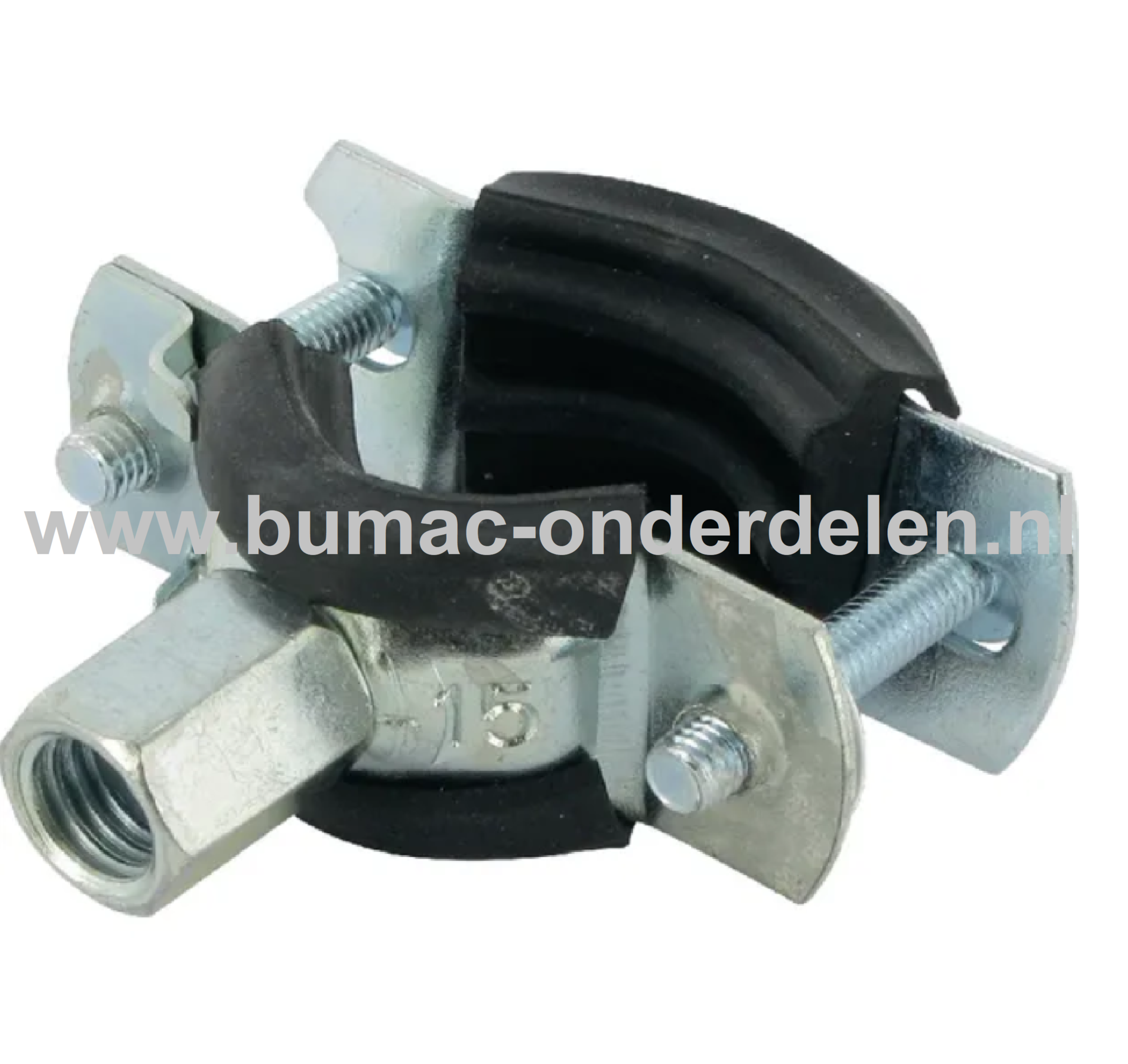 Pijpbeugel 72-80 mm Verzinkt om Leidingen - Buizen voor Water - Elektra - Sanitair - Verwarming op Muur - Wand - Vloer - Plafond te bevestigen Door de rubberen inleg zorgt de klem voor trilling demping en functioneert als bescherming Pijpbeugel, Leidingkl