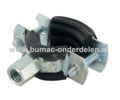 Pijpbeugel 165-168 mm Verzinkt om Leidingen - Buizen voor Water - Elektra - Sanitair - Verwarming op Muur - Wand - Vloer - Plafond te bevestigen Door de rubberen inleg zorgt de klem voor trilling demping en functioneert als bescherming Pijpbeugel, Leiding