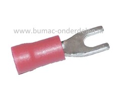 Vorkvlakstekker Rood M4 x 0,8 mm voor het verbinden van Elektrische draden, Startrelais, Condensator, Contactslot, Schakelaars op Grasmaaiers, Tuintrekkers, Zitmaaiers, Frontmaaiers, Minikraan, Aggregaat, Waterpomp, Aanhanger, Auto, Cart, Vorkkabelschoen