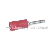 Penstekker Rood met Mannelijke aansluiting voor het verbinden van 0,5 - 1 mm² Elektrische draden, Startrelais, Condensator, Contactslot, Schakelaars op Grasmaaiers, Tuintrekkers, Zitmaaiers, Frontmaaiers, Minikraan, Aggregaat, Waterpomp, Aanhanger, Auto,