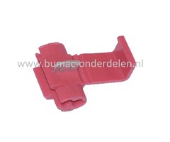 Aftakklem rood voor Draaddikte 0,3-0,75 mm² , Aftakklem voor het verbinden van een doorgaande elektrische draad met een Aftakdraad of Aftakader op Grasmaaiers, Tuintrekkers, Zitmaaiers, Frontmaaiers, Minikraan, Aggregaat, Waterpomp, Aanhanger, Auto, Cart,