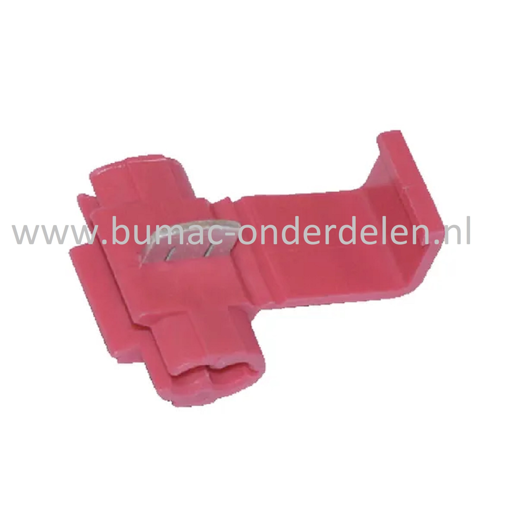 Aftakklem rood voor Draaddikte 0,3-0,75 mm², Aftakklem voor het verbinden van een doorgaande elektrische draad met een Aftakdraad of Aftakader op Grasmaaiers, Tuintrekkers, Zitmaaiers, Frontmaaiers, Minikraan, Aggregaat, Waterpomp, Aanhanger, Auto, Cart,