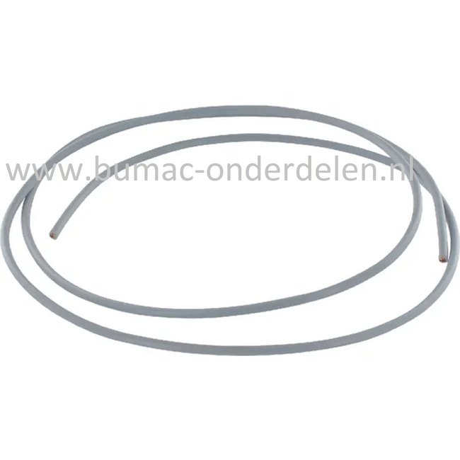 Elektriciteitskabel Grijs 1,5 mm² ( circa 1,38 mm ), Buiten Ø 3 mm, Prijs per 1 meter, Elektriciteitsdraad voor Elektrische circuits op Grasmaaiers, Tuintrekkers, Zitmaaiers, Frontmaaiers, Minikraan, Aggregaat, Waterpomp, Aanhanger, Auto, Cart, Elektrisch