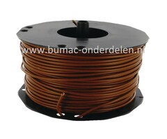 Elektriciteitskabel Bruin 1,5 mm² ( circa 1,38 mm ), Buiten Ø 3 mm, Prijs per 1 meter, Elektriciteitsdraad voor Elektrische circuits op Grasmaaiers, Tuintrekkers, Zitmaaiers, Frontmaaiers, Minikraan, Aggregaat, Waterpomp, Aanhanger, Auto, Cart, Elektrisch